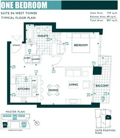 West Tower - Unit 04 - 1 Bedroom - 807 sq ft