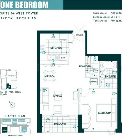 West Tower - Unit 06 - 1 Bedroom - 790 sq ft