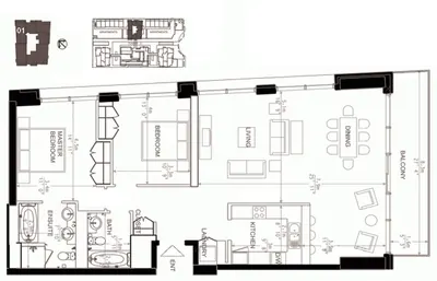 North Tower - Unit 01 - 2 Bedroom - 1419 sq ft
