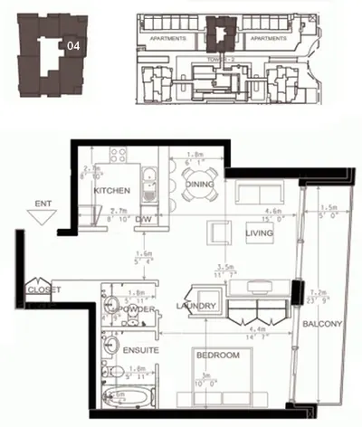 North Tower - Unit 04 - 1 Bedroom - 808 sq ft