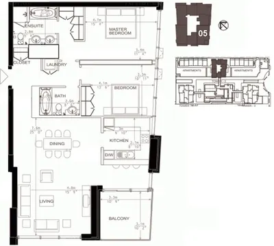 North Tower - Unit 05 - 2 Bedroom - 1439 sq ft