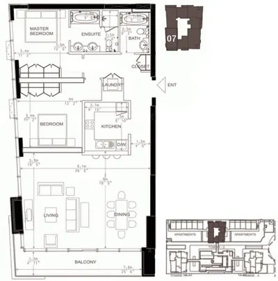 North Tower - Unit 07 - 2 Bedroom - 1440 sq ft