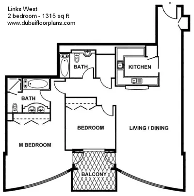 West Tower - Unit X - 2 Bedroom - 1315 sq ft