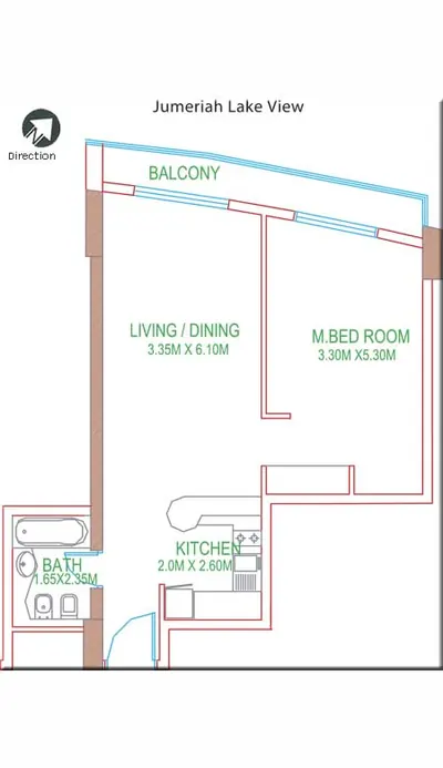 1 Bed - 692 sqft