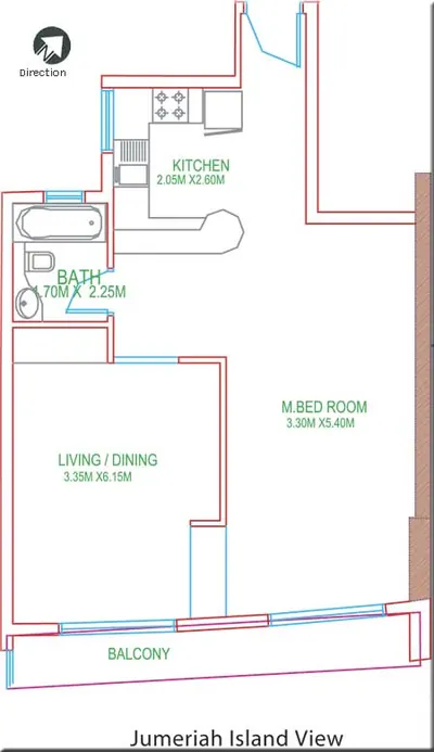 1 Bed - 708 sqft