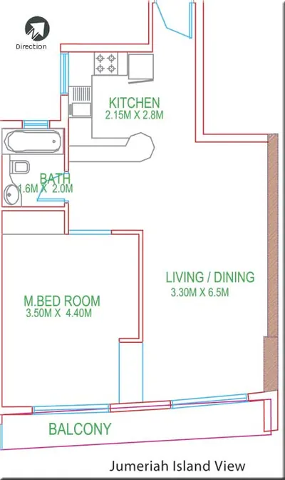 1 Bed - 726 sqft