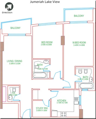 2 Bed - 1190 sqft