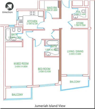 2 Bed - 1338 sqft