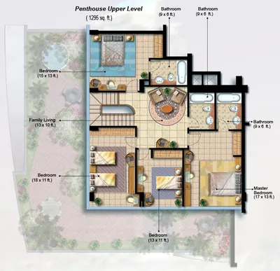 Penthouse Upper Floor 1295 sq ft