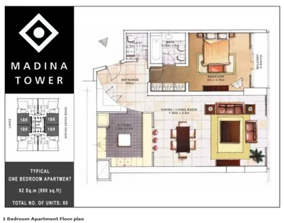 1 Bed - 990 Sq Ft