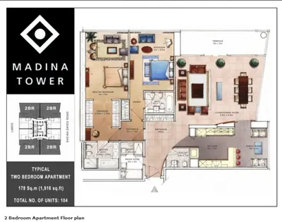 2 Bed - 1916 Sq Ft