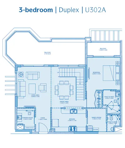 Unit 302A - Duplex 3 Bed - Lower