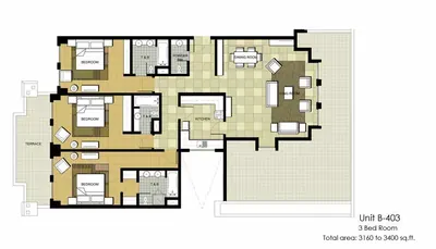 3 bedroom - 3400 sq ft
