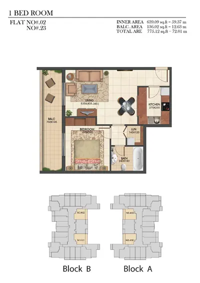 Type B1 - 1 Bedroom