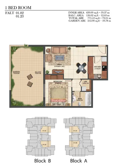 Type B2 - 1 Bedroom