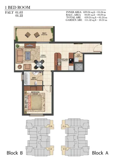 Type C1 - 1 Bedroom