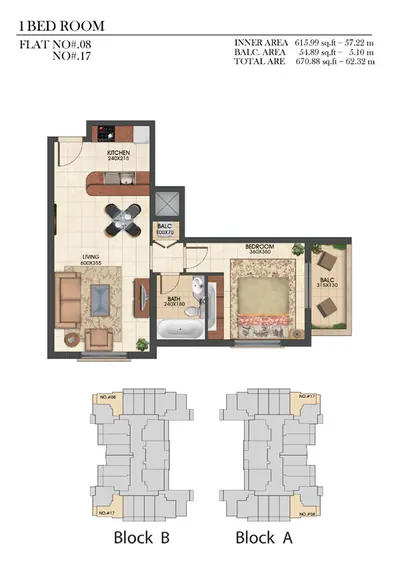 Type E1 - 1 Bedroom