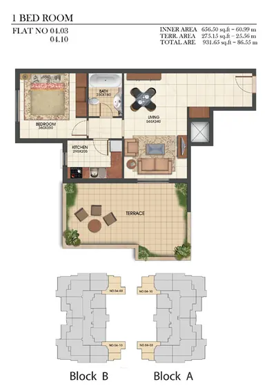 Type H - 1 Bedroom