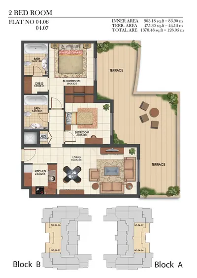 Type C - 2 Bedroom