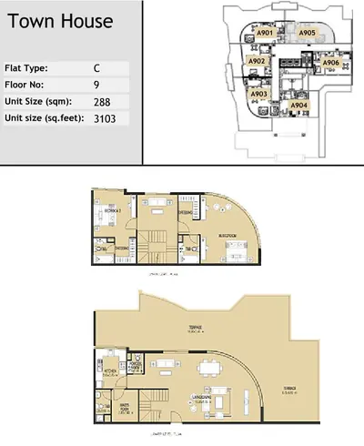 Unit A905 - Townhouse - 3103 sq ft