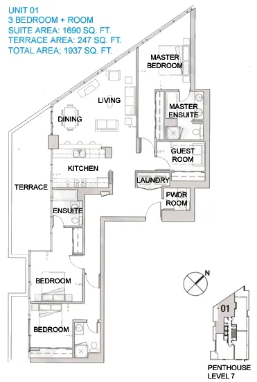 Unit 01 - 3 Bed - 1937