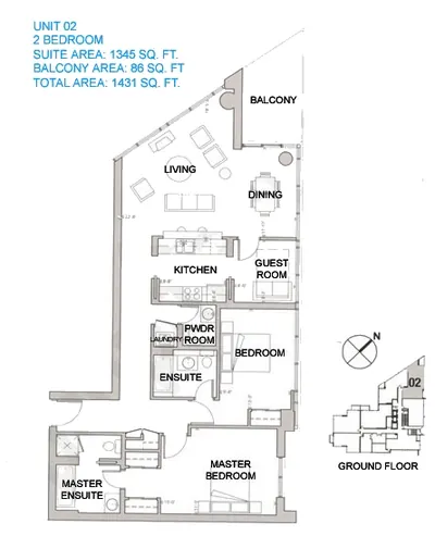 Unit 02 - 2 Bed - 1431
