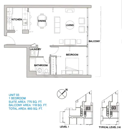 Unit 03 - 1 Bed - 893