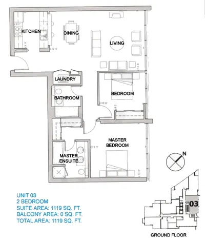 Unit 03 - 2 Bed - 1119