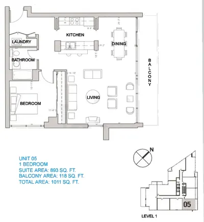 Unit 05 - 1 Bed - 1011