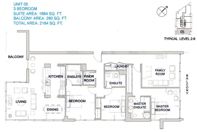 Unit 05 - 3 Bed - 2164