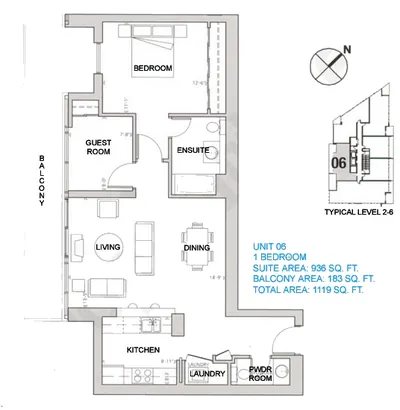 Unit 06 - 1 Bed - 1119
