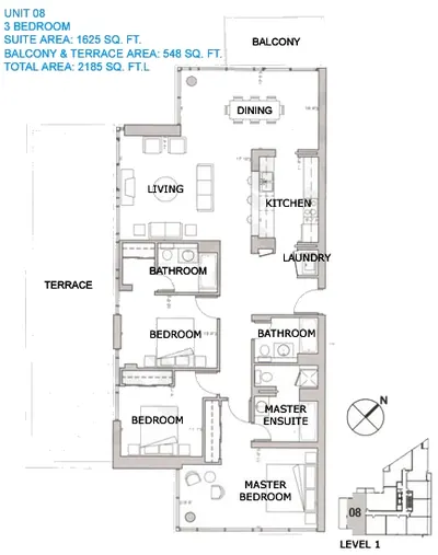 Unit 08 - 3 Bed - 2185