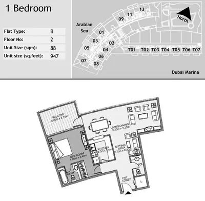 Unit 105 - 1 Bed - 947sqft