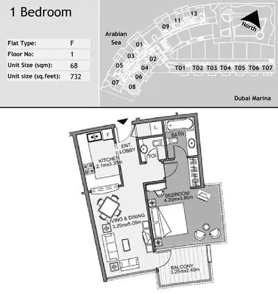 Unit 108 - 1 Bed - 732sqft