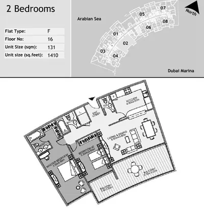 Unit 1602 - 2 Bed - 1410sqft