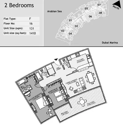Unit 1606 - 2 Bed - 1410sqft
