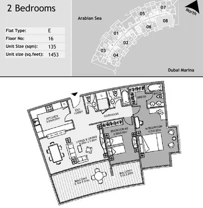 Unit 1608 - 2 Bed - 1453sqft