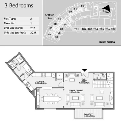 TH 1 - 2 Bed - 2225 sqft - G-Flr