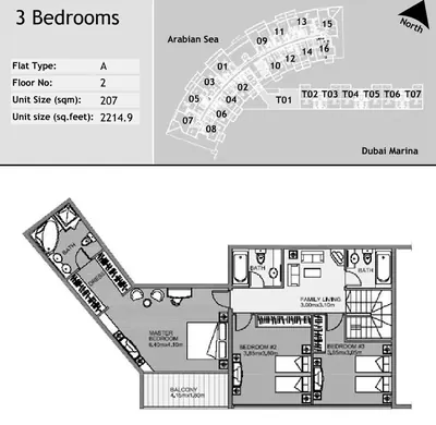 TH 1 - 2 Bed - 2225 sqft - F-Flr
