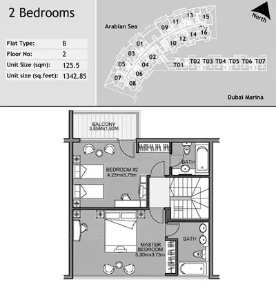 TH 5 - 2 Bed - 1349 sqft - F-Flr