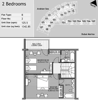 TH 6 - 2 Bed - 1349 sqft - F-Flr