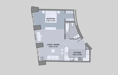 Podium Unit 03 - 1 Bedroom - 734 sq ft