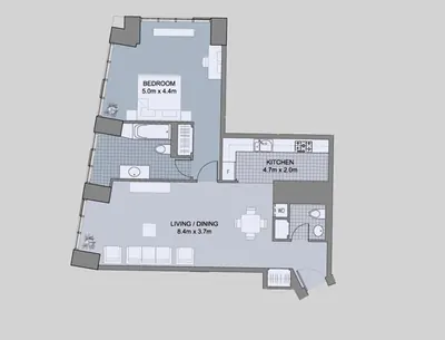 Podium Unit 05 - 1 Bedroom - 1069 sq ft