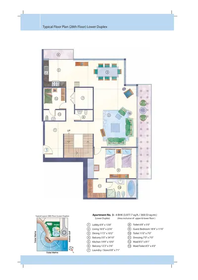 Level 28 Unit 03 - 4Bed Duplex Lower