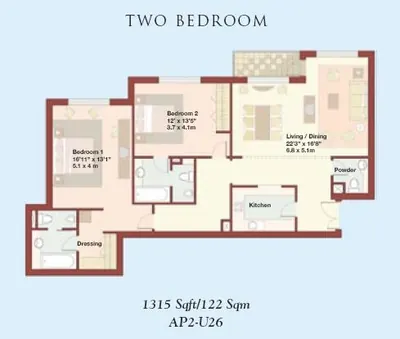 2 - Bedroom - 1315 sq ft