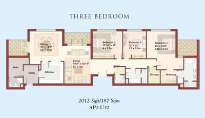 3 - Bedroom - 2012 sq ft