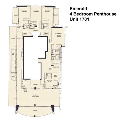 4 Bedroom Penthouse - 7381 sq ft