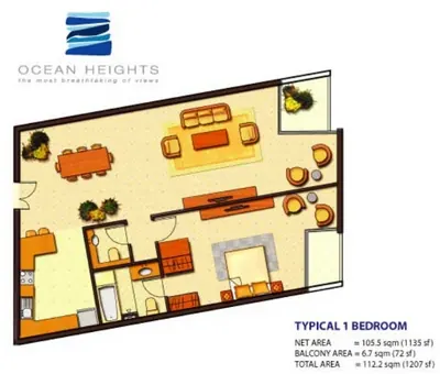 1 Bedroom - 1207 sq ft