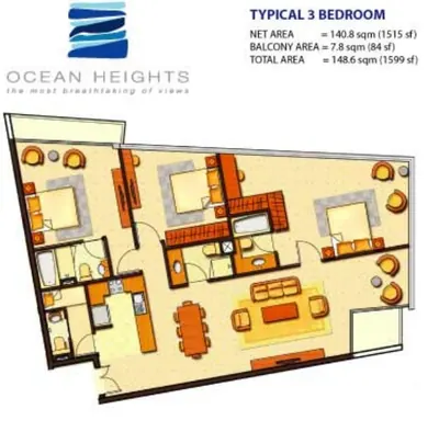 3 Bedroom - 1599 sq ft