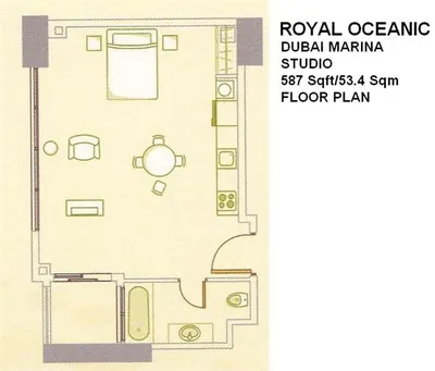 Studio - 587 sq ft